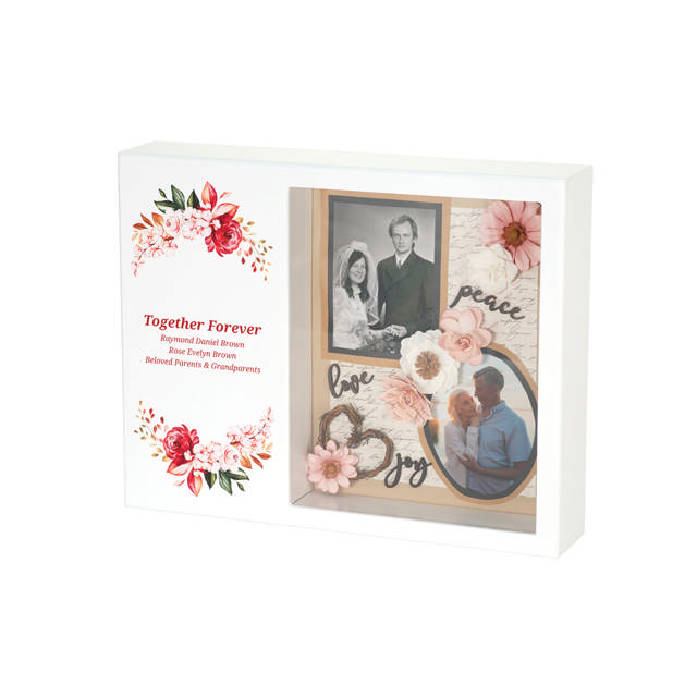 Shadowbox Remembrance Keepsake Floral Blush