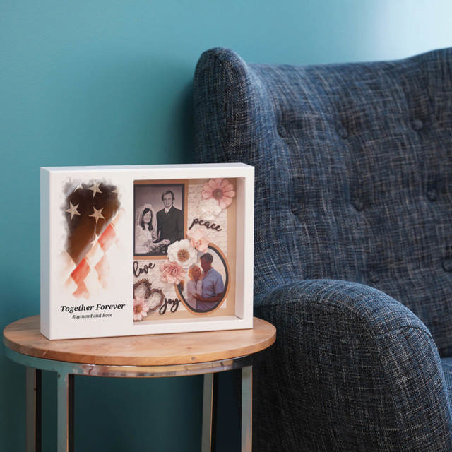 Shadowbox Remembrance Keepsake Stars & Stripes