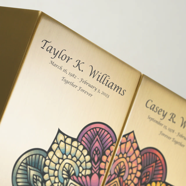 Life Canvas Mandala Bronze, Companion Urn Left Side