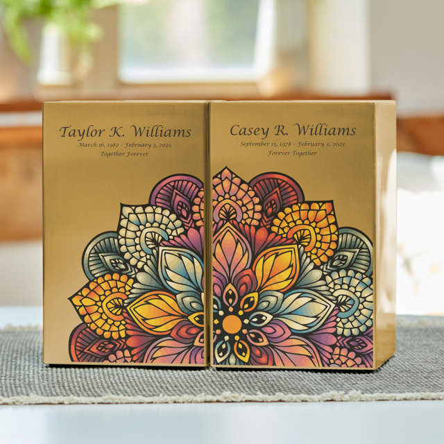 Life Canvas Mandala Bronze, Companion Urn Right Side