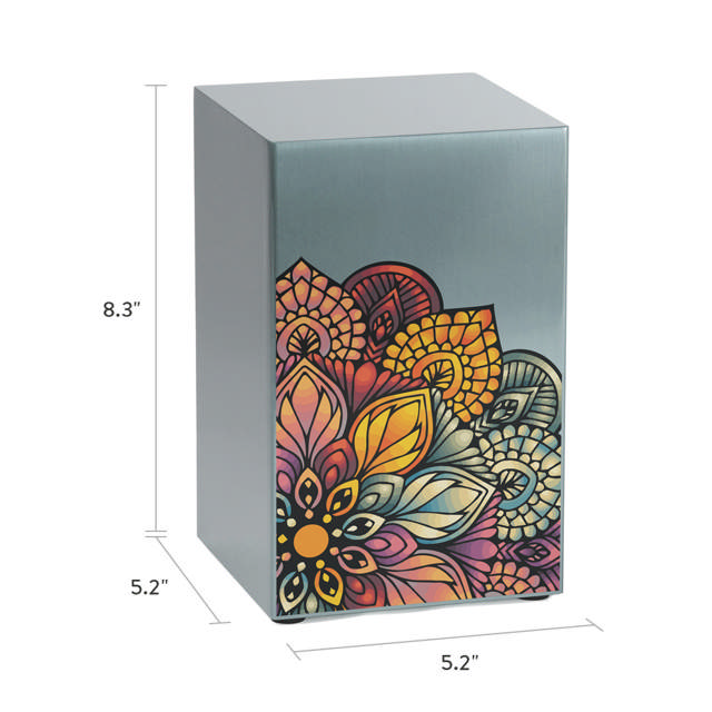 Life Canvas Mandala Pewter, Companion Urn Right Side