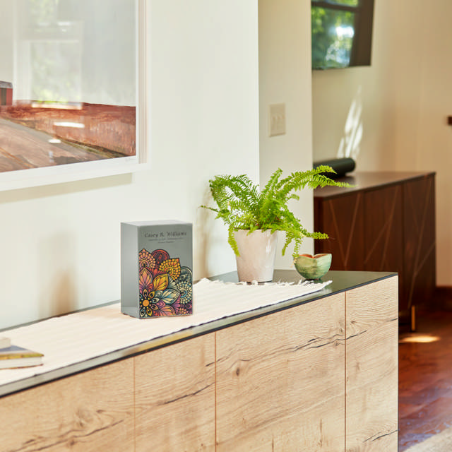 Life Canvas Mandala Pewter, Companion Urn Right Side