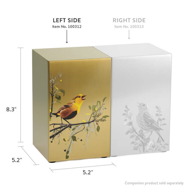 Life Canvas Birds Bronze, Companion Urn Left Side