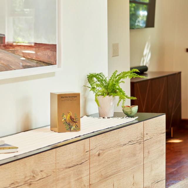 Life Canvas Birds Bronze, Companion Urn Right Side