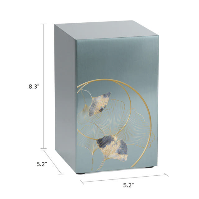Life Canvas Ginkgo Pewter, Companion Urn Left Side