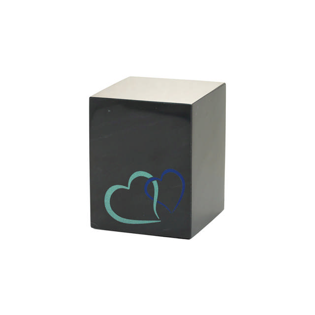 Monumental Memorials Pet Hearts Blue, Black