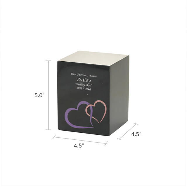 Monumental Memorials Pet Hearts Pink, Black
