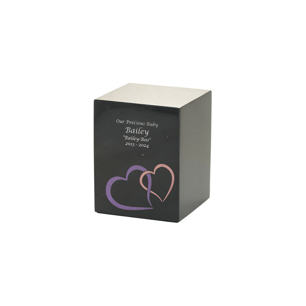 Monumental Memorials Pet Hearts Pink, Black