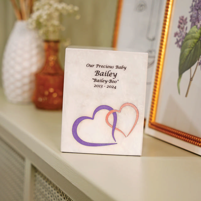 Monumental Memorials Pet Hearts Pink, White