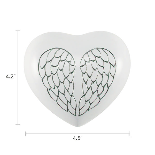 Arielle Heart Urn Angel Wings Pearl