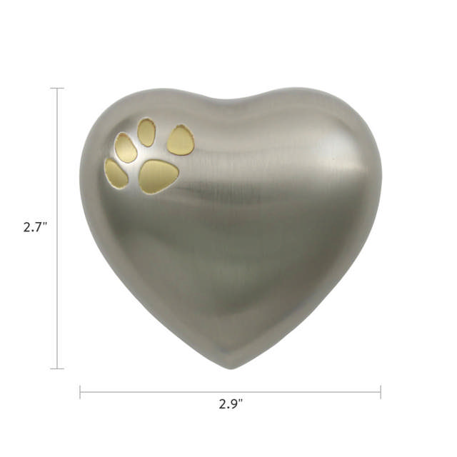 Classic Paw Pewter Heart Keepsake