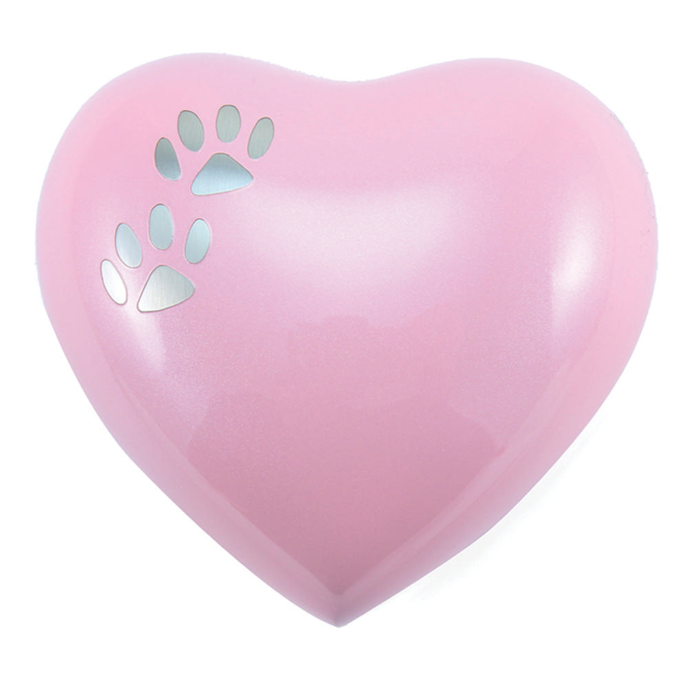 Arielle Pearl Pink Heart Paw Urn
