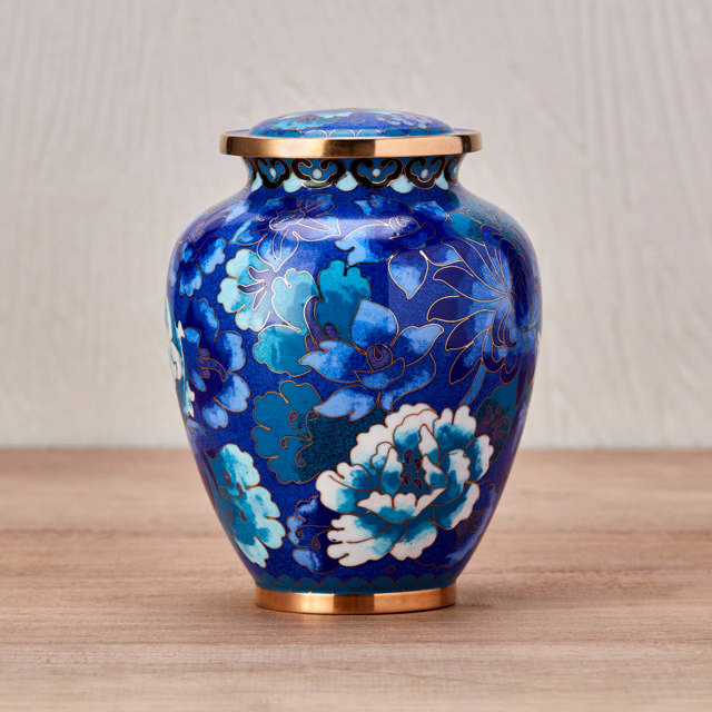 Elite Floral Blue, Extra Small Urn