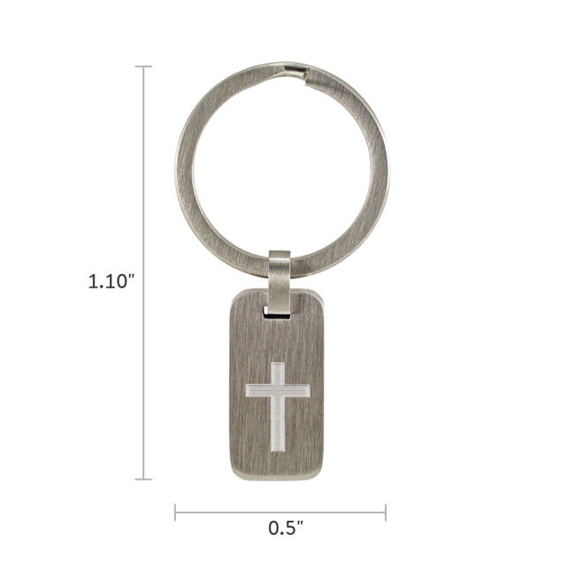 Pewter Key Chain Cross