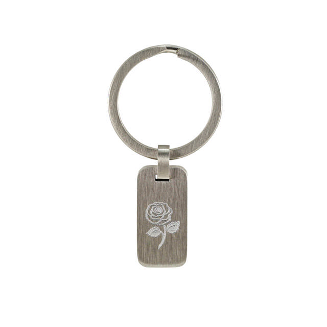 Pewter Key Chain Rose