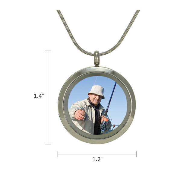 Pewter Round Hinged with Photo Glass