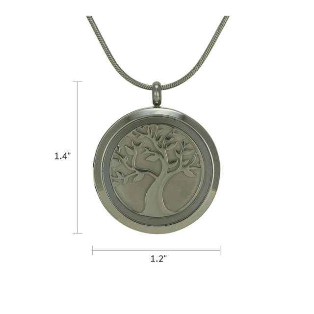 Pewter Round Hinged Tree Pendant